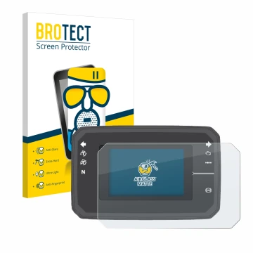 Face avant d’un emballage produit avec le logo de la marque BROTECT. À côté, l’appareil Honda CB650R TFT Display est représent