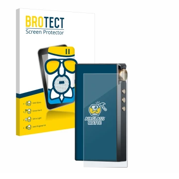 Face avant d’un emballage produit avec le logo de la marque BROTECT. À côté, l’appareil Cayin N3-Ultra est représenté avec la 