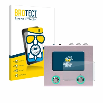 Face avant d’un emballage produit avec le logo de la marque BROTECT. À côté, l’appareil Hotone Ampero Mini est représenté avec