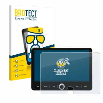 Face avant d’un emballage produit avec le logo de la marque BROTECT. À côté, l’appareil Dynavin D9-T5TP est représenté avec la