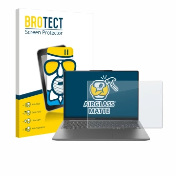 Face avant d’un emballage produit avec le logo de la marque BROTECT. À côté, l’appareil Lenovo Yoga Pro 9i Gen 9 16