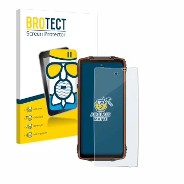 Face avant d’un emballage produit avec le logo de la marque BROTECT. À côté, l’appareil Blackview Oscal Pilot 2 est représenté