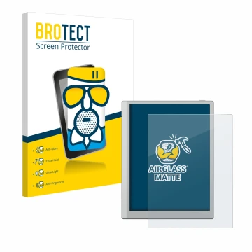 Face avant d’un emballage produit avec le logo de la marque BROTECT. À côté, l’appareil Boox Go 10.3 est représenté avec la pr