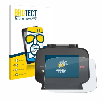 Face avant d’un emballage produit avec le logo de la marque BROTECT. À côté, l’appareil PowaKaddy FX7 GPS 3.5