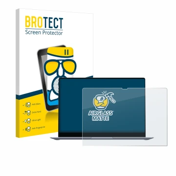 Face avant d’un emballage produit avec le logo de la marque BROTECT. À côté, l’appareil Samsung Galaxy Book4 Edge 16