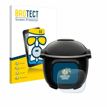 Face avant d’un emballage produit avec le logo de la marque BROTECT. À côté, l’appareil Moulinex Cookeo Touch est représenté a