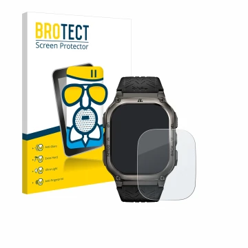 Face avant d’un emballage produit avec le logo de la marque BROTECT. À côté, l’appareil Kospet Tank M3 est représenté avec la 