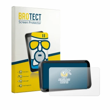 Face avant d’un emballage produit avec le logo de la marque BROTECT. À côté, l’appareil Carpuride W603 6.3