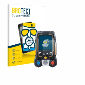 Face avant d’un emballage produit avec le logo de la marque BROTECT. À côté, l’appareil Testo 550s est représenté avec la prot