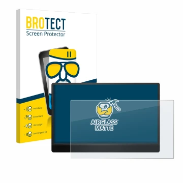 Face avant d’un emballage produit avec le logo de la marque BROTECT. À côté, l’appareil MSI Pro MP161 E2 est représenté avec l