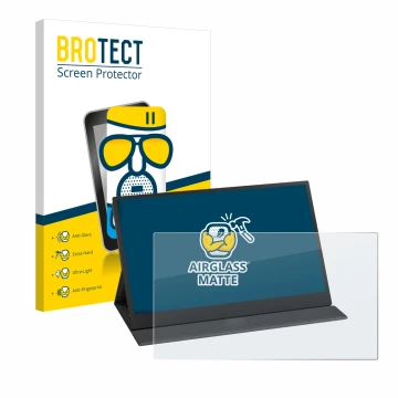 Face avant d’un emballage produit avec le logo de la marque BROTECT. À côté, l’appareil Yodoit PTM15 15.6