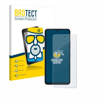 Face avant d’un emballage produit avec le logo de la marque BROTECT. À côté, l’appareil ZTE Blade V60 Vita est représenté avec