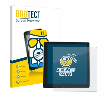 Face avant d’un emballage produit avec le logo de la marque BROTECT. À côté, l’appareil Shelly Wall Display est représenté ave