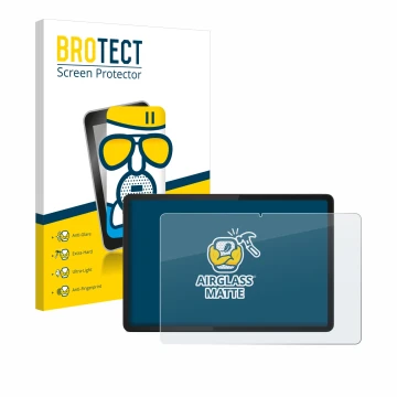 Face avant d’un emballage produit avec le logo de la marque BROTECT. À côté, l’appareil Lenovo Tab K11 est représenté avec la 