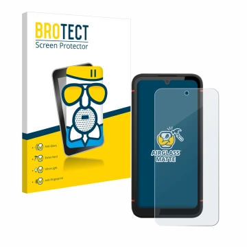 Face avant d’un emballage produit avec le logo de la marque BROTECT. À côté, l’appareil Gigaset GX4 Pro est représenté avec la