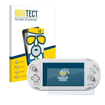 Face avant d’un emballage produit avec le logo de la marque BROTECT. À côté, l’appareil AYN Odin 2 Mini est représenté avec la