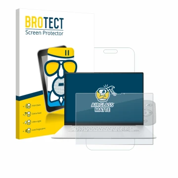 Face avant d’un emballage produit avec le logo de la marque BROTECT. À côté, l’appareil ASUS ZenBook S 16 est représenté avec 