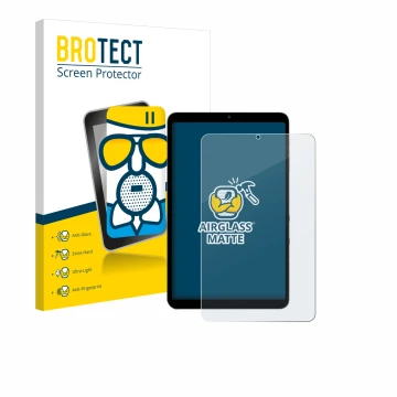 Face avant d’un emballage produit avec le logo de la marque BROTECT. À côté, l’appareil Alldocube iPlay 60 Mini Pro est représ