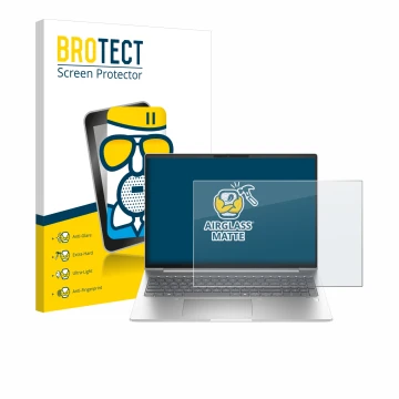 Face avant d’un emballage produit avec le logo de la marque BROTECT. À côté, l’appareil HP ProBook 460 G11 est représenté avec