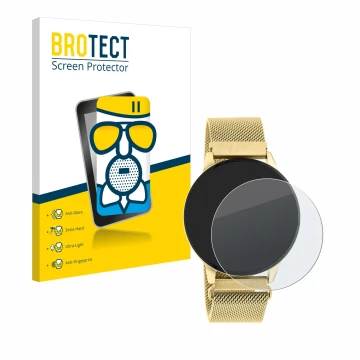 Face avant d’un emballage produit avec le logo de la marque BROTECT. À côté, l’appareil Oozoo Q00121 est représenté avec la pr