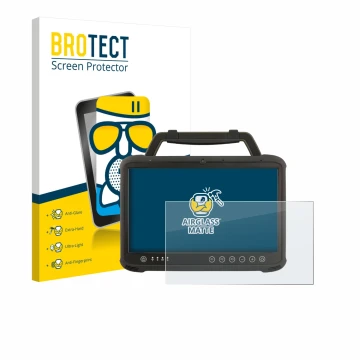 Face avant d’un emballage produit avec le logo de la marque BROTECT. À côté, l’appareil Winmate M133WK est représenté avec la 