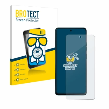 Face avant d’un emballage produit avec le logo de la marque BROTECT. À côté, l’appareil Motorola Moto G75 est représenté avec 