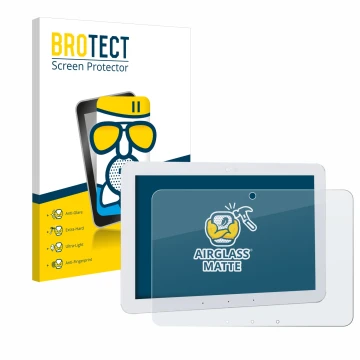 Face avant d’un emballage produit avec le logo de la marque BROTECT. À côté, l’appareil Amazon Echo Hub 8