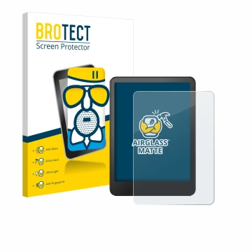 Face avant d’un emballage produit avec le logo de la marque BROTECT. À côté, l’appareil Amazon Kindle Colorsoft Signature Edit