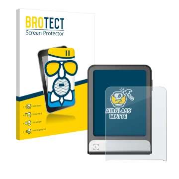 Face avant d’un emballage produit avec le logo de la marque BROTECT. À côté, l’appareil Ledger Flex est représenté avec la pro