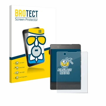 Face avant d’un emballage produit avec le logo de la marque BROTECT. À côté, l’appareil Light Phone 3 est représenté avec la p