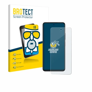 Face avant d’un emballage produit avec le logo de la marque BROTECT. À côté, l’appareil ZTE Blade A75 4G est représenté avec l