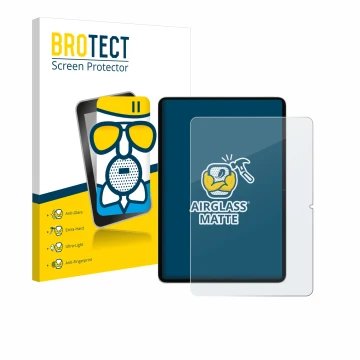 Face avant d’un emballage produit avec le logo de la marque BROTECT. À côté, l’appareil Xiaomi Pad 7 est représenté avec la pr