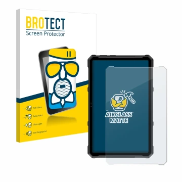 Face avant d’un emballage produit avec le logo de la marque BROTECT. À côté, l’appareil Ulefone Armor Pad 4 Ultra est représen