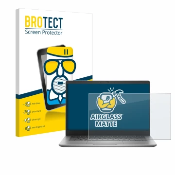 Face avant d’un emballage produit avec le logo de la marque BROTECT. À côté, l’appareil Dell Latitude 3340 Laptop 13.3