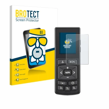 Face avant d’un emballage produit avec le logo de la marque BROTECT. À côté, l’appareil Minn Kota Advanced GPS Navigation est 