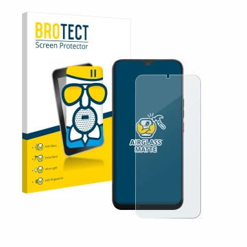 Face avant d’un emballage produit avec le logo de la marque BROTECT. À côté, l’appareil Volla Phone 22 est représenté avec la 