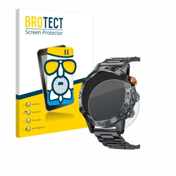 Face avant d’un emballage produit avec le logo de la marque BROTECT. À côté, l’appareil DekeFit MT43PRO 1.53