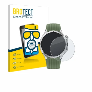 Face avant d’un emballage produit avec le logo de la marque BROTECT. À côté, l’appareil OnePlus Watch 3 est représenté avec la