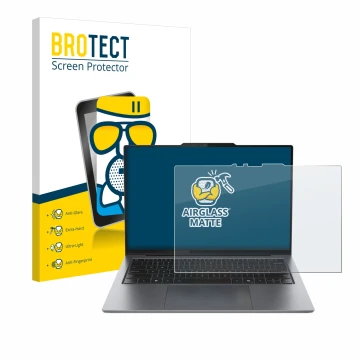 Face avant d’un emballage produit avec le logo de la marque BROTECT. À côté, l’appareil Lenovo ThinkPad X9 15 Aura Edition 15