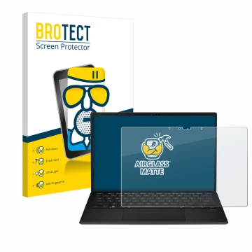 Face avant d’un emballage produit avec le logo de la marque BROTECT. À côté, l’appareil ASUS ROG Flow Z13 2025 est représenté 