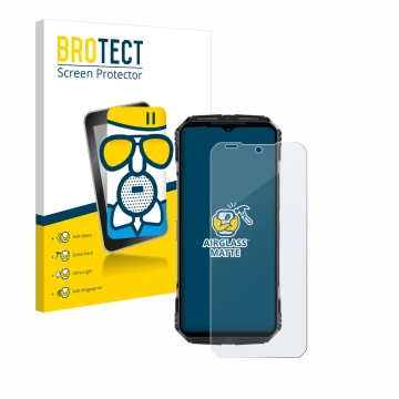 Face avant d’un emballage produit avec le logo de la marque BROTECT. À côté, l’appareil Doogee S118 Pro est représenté avec la