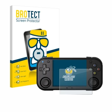 Face avant d’un emballage produit avec le logo de la marque BROTECT. À côté, l’appareil Magicx Mini Zero 28 est représenté ave