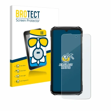 Face avant d’un emballage produit avec le logo de la marque BROTECT. À côté, l’appareil Doogee S119 est représenté avec la pro