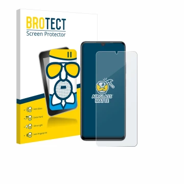 Face avant d’un emballage produit avec le logo de la marque BROTECT. À côté, l’appareil ZTE Blade V70 Max est représenté avec 