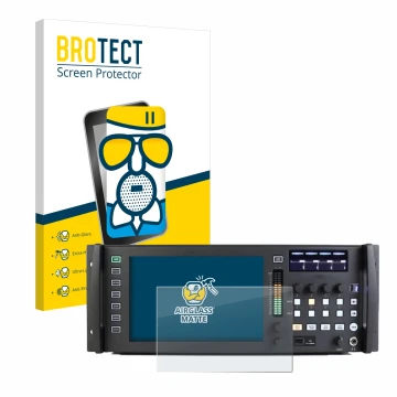 Face avant d’un emballage produit avec le logo de la marque BROTECT. À côté, l’appareil Behringer Wing Rack est représenté ave