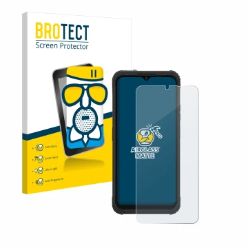 Face avant d’un emballage produit avec le logo de la marque BROTECT. À côté, l’appareil AGM H Max est représenté avec la prote