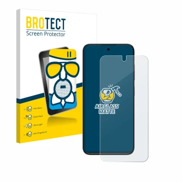 Face avant d’un emballage produit avec le logo de la marque BROTECT. À côté, l’appareil ZTE Blade V70 Vita est représenté avec