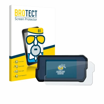 Face avant d’un emballage produit avec le logo de la marque BROTECT. À côté, l’appareil KTM RC125 / RC390 2022+ est représenté