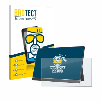 Face avant d’un emballage produit avec le logo de la marque BROTECT. À côté, l’appareil Arzopa Z1RC 16