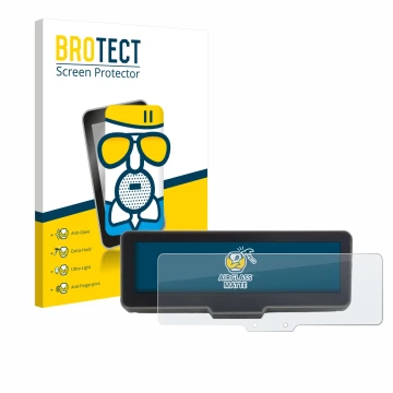 Face avant d’un emballage produit avec le logo de la marque BROTECT. À côté, l’appareil KTM 990 Duke R 2025 est représenté ave